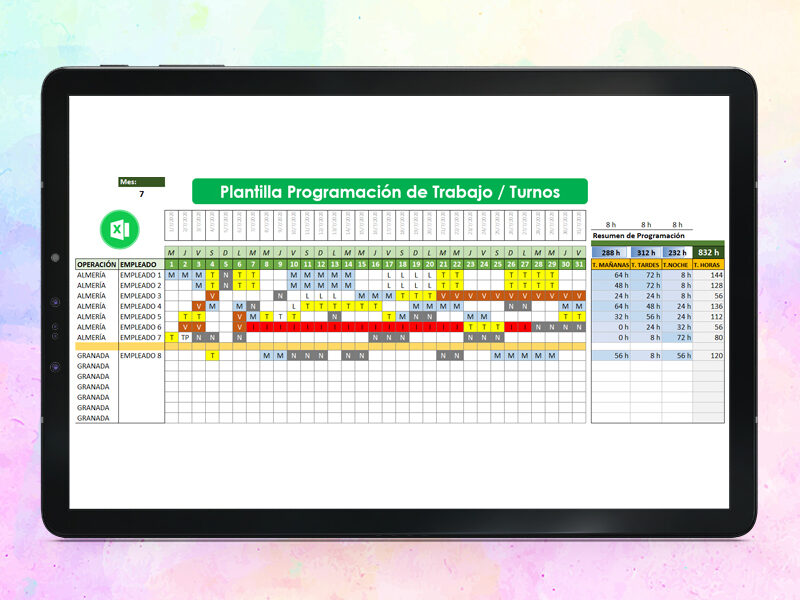 Plantilla Programación de Turnos de Trabajo