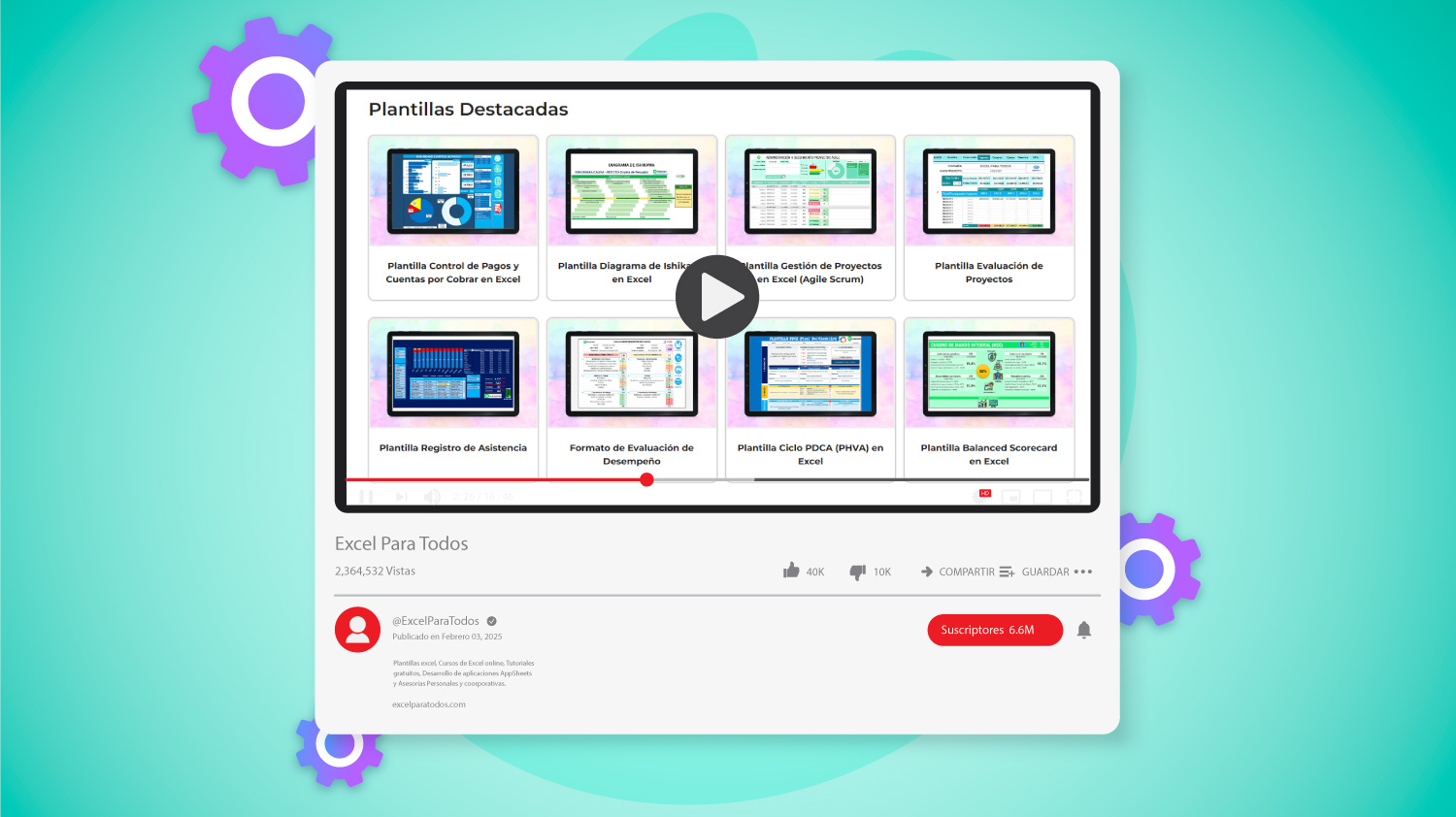 Tutoriales en youtube de excel para todos